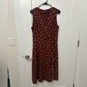 Brown poka dot dress